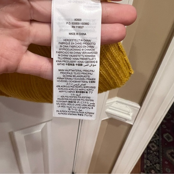 NWT Boden Frill Collar Jumper Sweater Yellow Gold Buttons Alpaca Women’s 4 Small - Picture 7 of 8